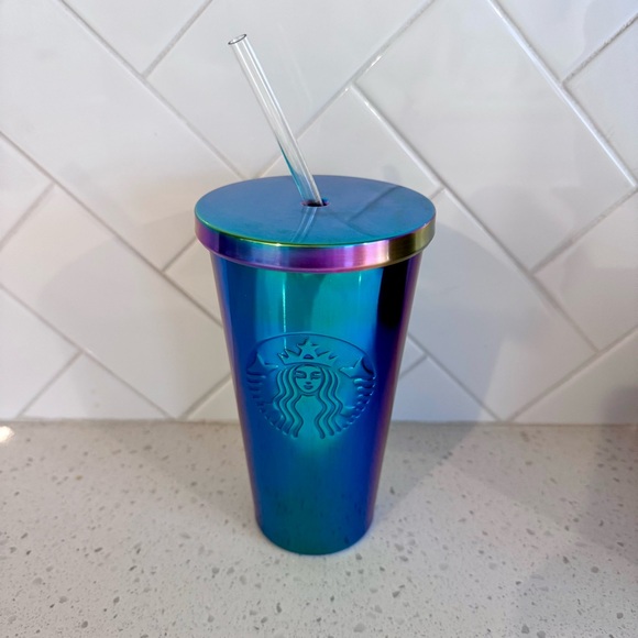 2016 Starbucks Iridescent 16oz Cold Drink Cup Stainless Steel Tumbler - Picture 2 of 7